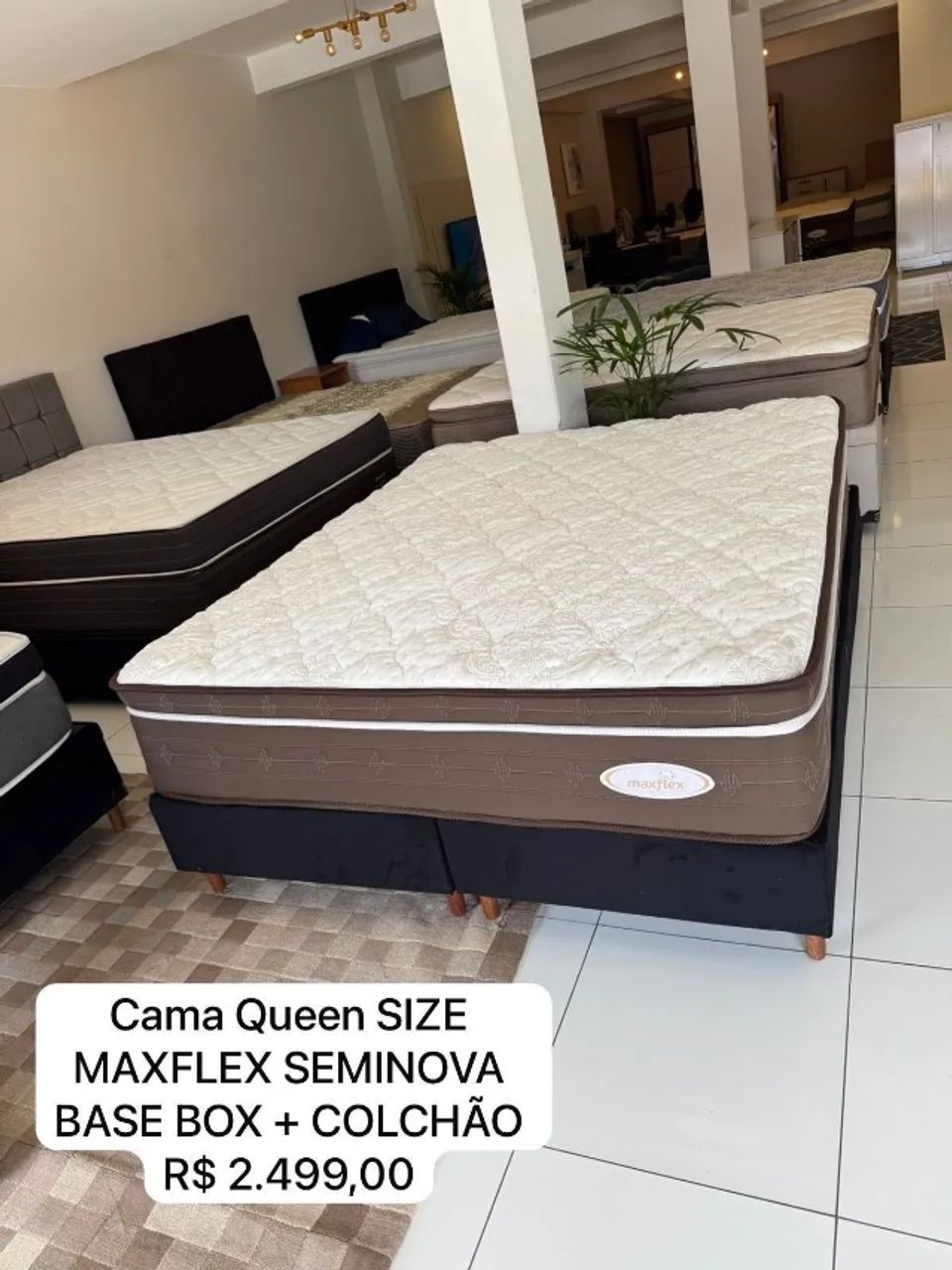 Cama box Queen MAXFLEX SEMINOVO TOP COM COLCJAO 