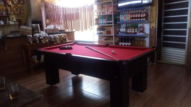 Mesa de Bilhar Tecido Vermelho TX Cor Preto Modelo JTU6321 - Foto 4