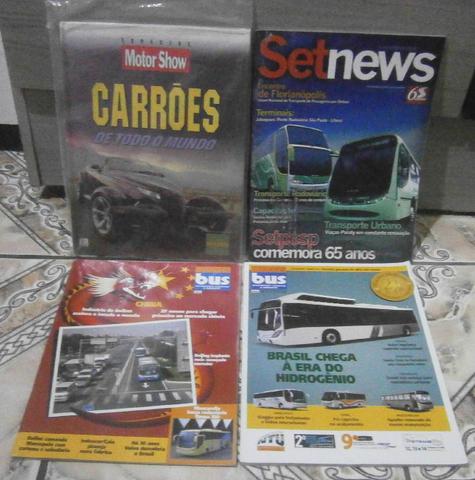 Lote Com 04 Revistas de Carros e Ônibus