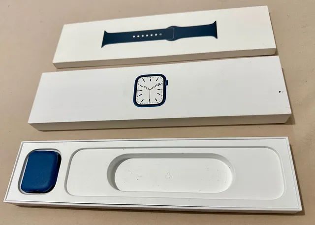 Apple Watch Series 7 45mm 32 Gb GPS - Azul com Caixa - Foto 4