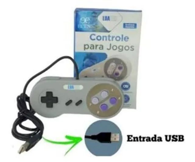 Controle Super Nintendo Snes Joystick Usb Jogos Emulador PC - LPS-601