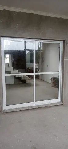 Porta balcão 2 folhas móveis, esquadria de alumínio Linha 25, sob medida  - Foto 4