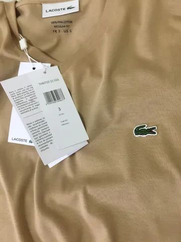 Camiseta Lacoste Gola V Algodão Pima Original - Foto 3
