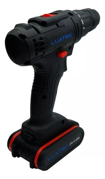 Parafusadeira Furadeira Marca Luatek 21v C/ Ferramentas 2 Baterias Cor Preto 110v/220v  - Foto 6