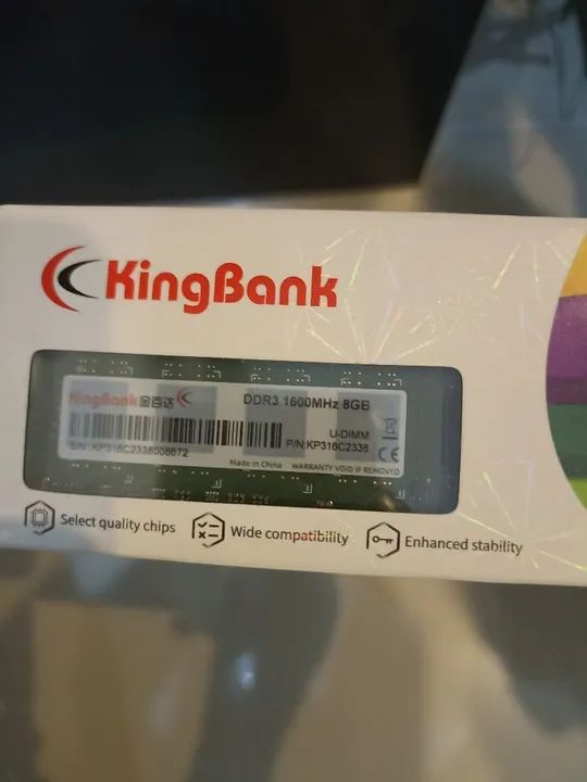 Cartão de memória DDR3 8 gigas lacrada