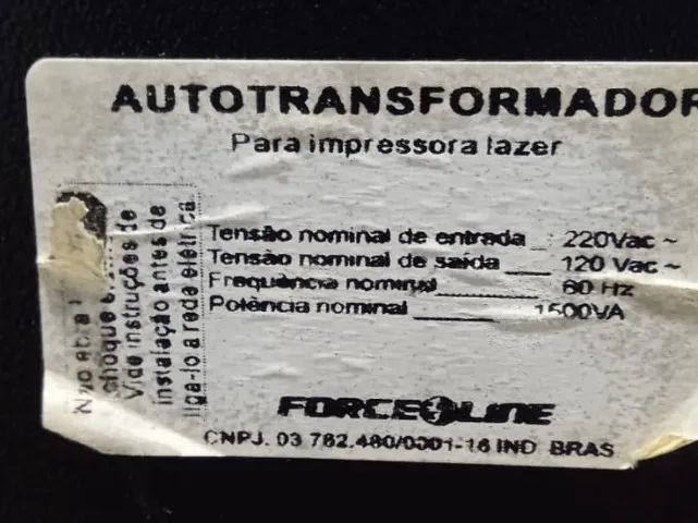 Autotransformador Forceline 1500va S/ Bateria Interna Para Impressora laser 110V - Foto 3