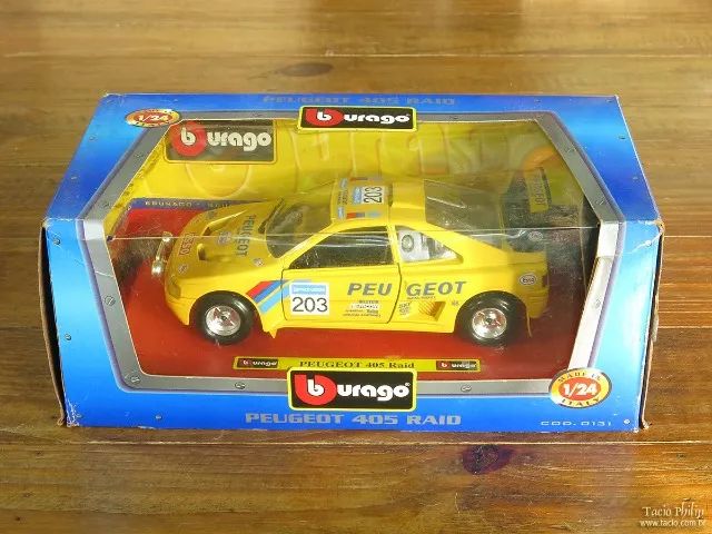 Modèle Réduit Peugeot 405 Raid #203 Burago 1/24 - Occasion, Très Bon état, Métal