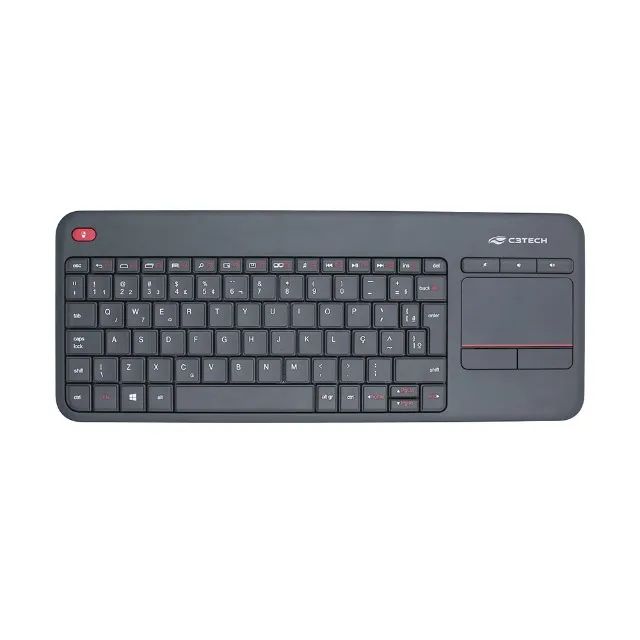 Teclado Sem Fio USB C3Tech K-WT200BK com Touchpad - WZetta