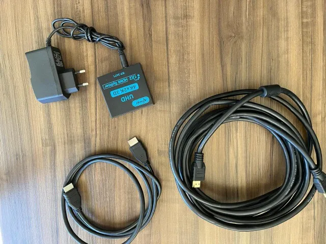 Splitter Hdmi 1x2 Kp-3471 Knup + Cabo HDMI 5 mt + Cabo HDMI 1,5 mt