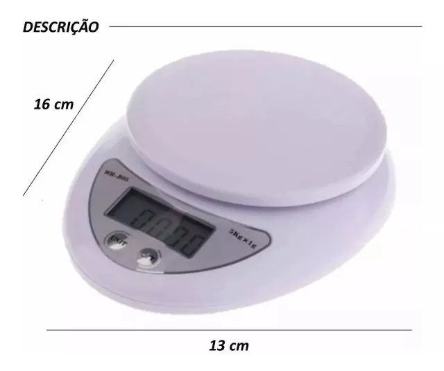 Balança De Cozinha Digital Precisão Até 5kg Com Bandeja - Loja Natan Abreu  - Foto 3