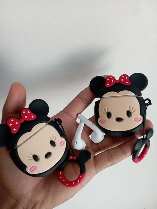 Fone de ouvido bluetooth i12 + Case de Personagens Minnie Disponível 