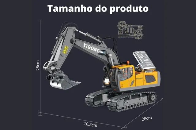 Retroescavadeira/ escavadeira - carrinho de controle remoto Diversão hobbie - Foto 3