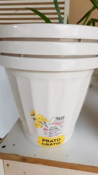 Kit 3 Vasos Cachepot 22 cm Palha Uninjet - Foto 3