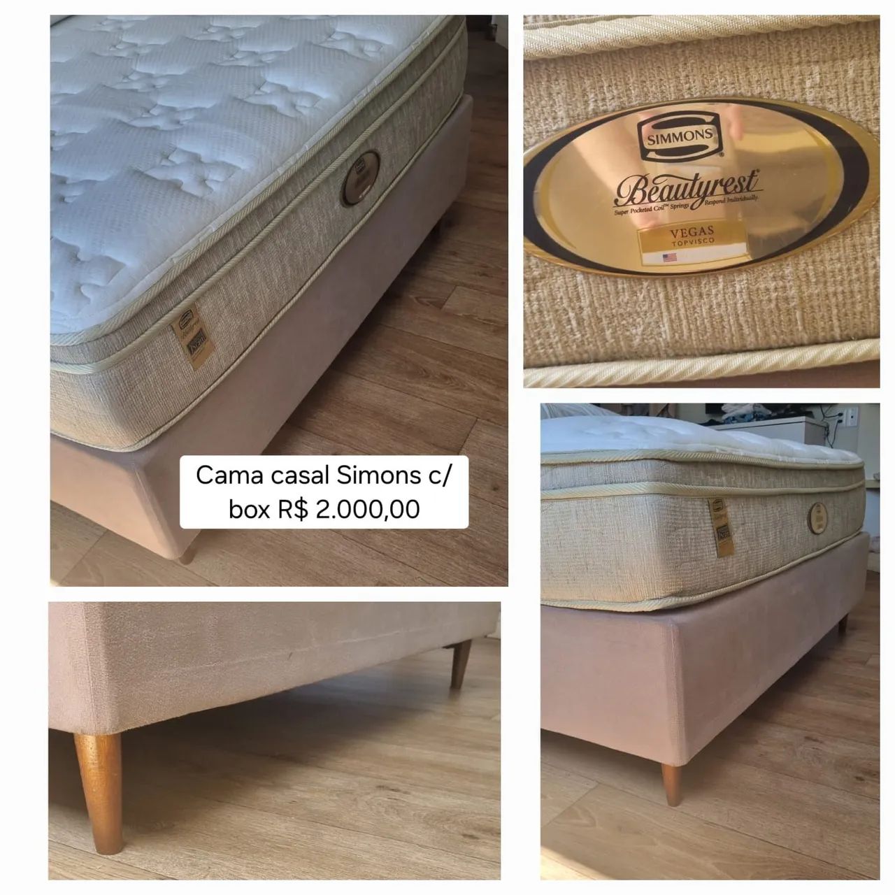 Cama Casal Simmons Beautyrest c/ Box