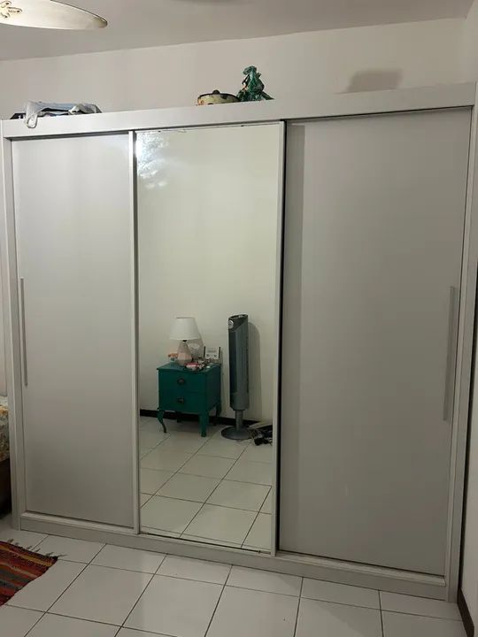 Guarda Roupa De Casal Branco Com Espelho Arm Rios E Guarda Roupas Patamares Salvador