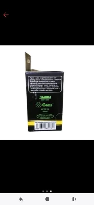 10 Pilhas Gimex Gold 9V - Dura mais! Custa menos! - Foto 3