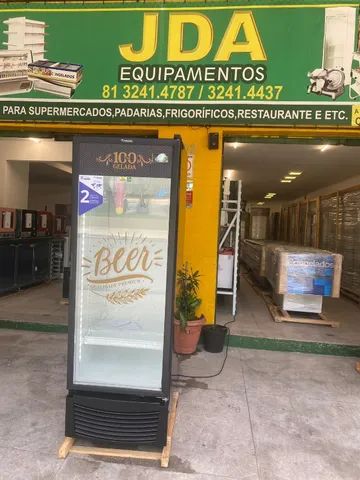 Cervejeira comercial 433 litros porta de vidro com 2 anos de garantia marca fricon