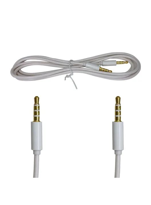 Cabo P3 para P3 3,5mm Branco 1.5 metros