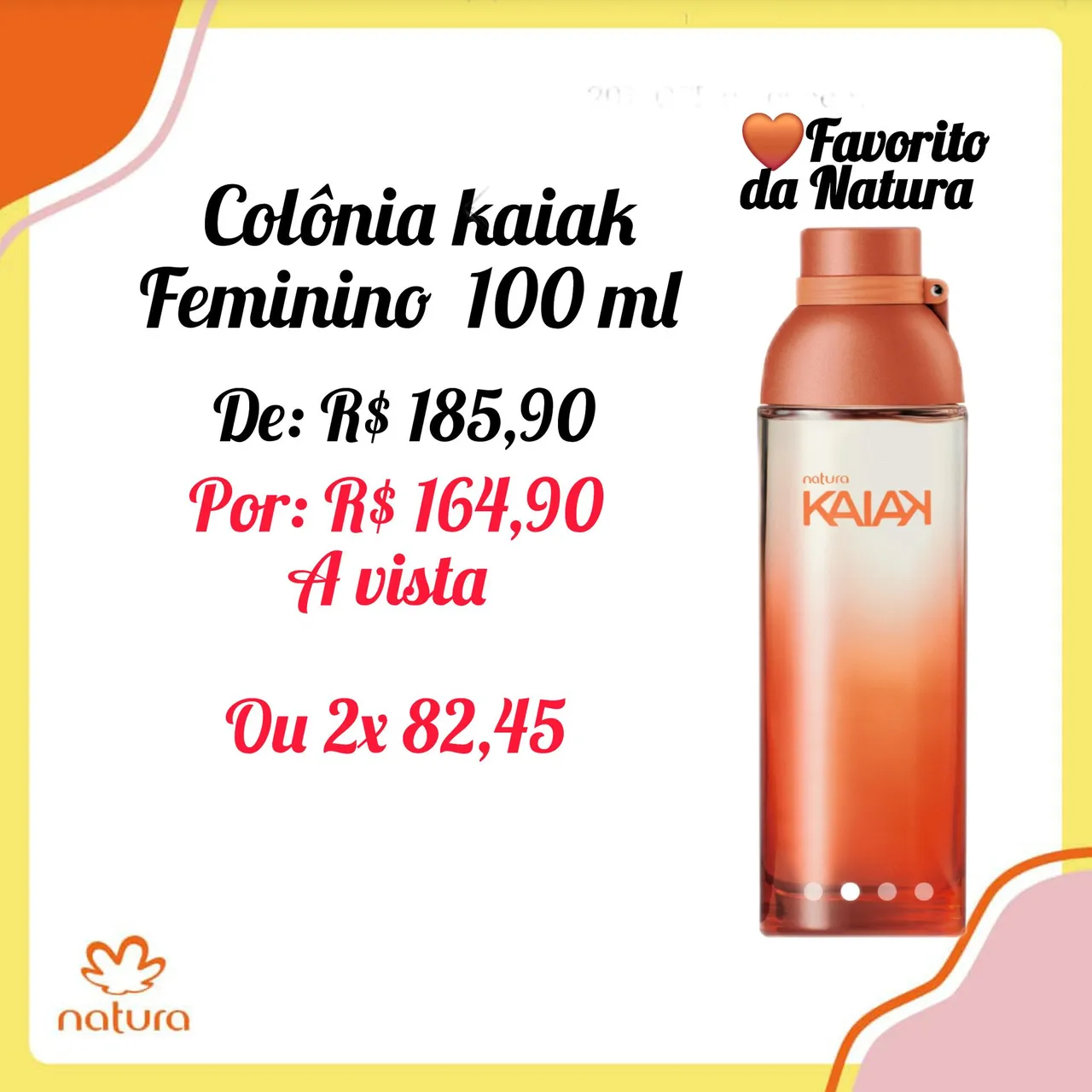 Colônia Kaiak Feminino 100ml - Natura