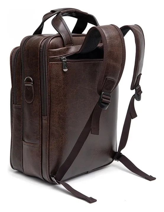 Mochila de Couro Marrom - Foto 2