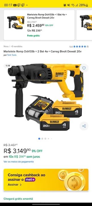 Martelete Perfurador E Rompedor Dewalt Modelo Dch263b 20v - Foto 2