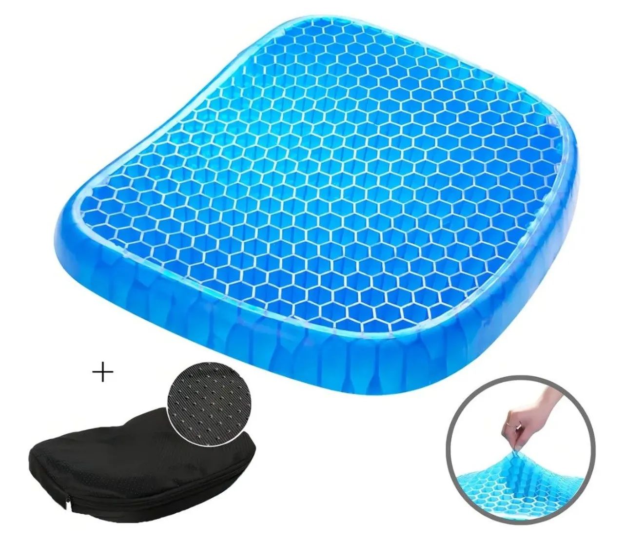 Assento De Gel Almofada Silicone Escaras Ortopédico Egg Sit Cor Azul Supermedy