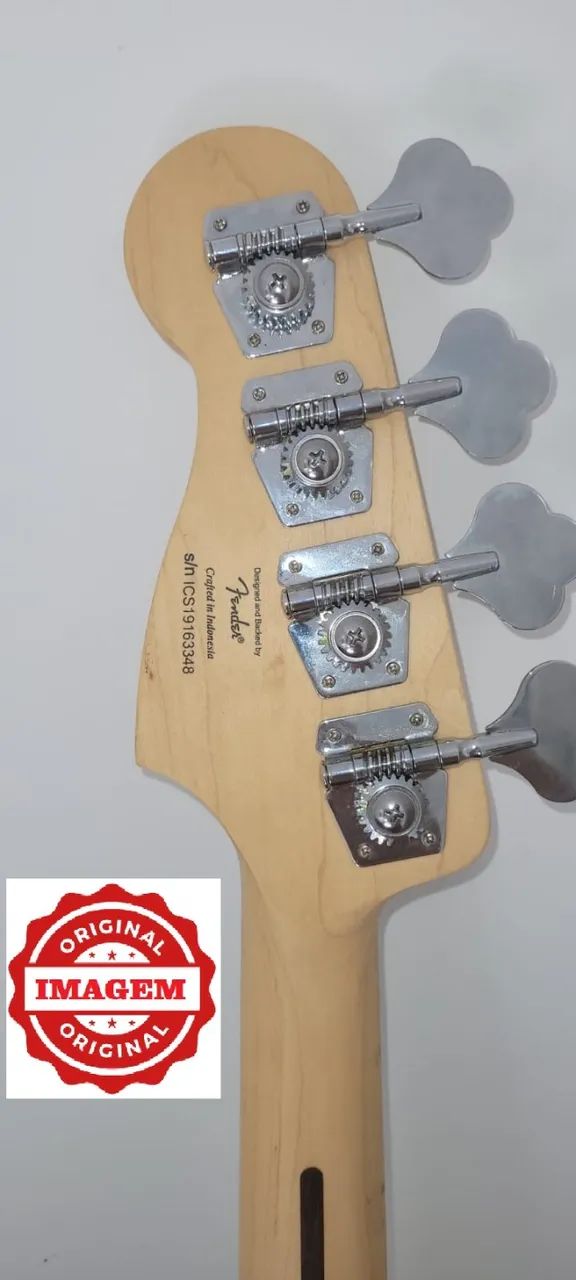 Baixo 4 Cordas Squier Precision Bass By Fender Preto Lacado (Usado) - Foto 3