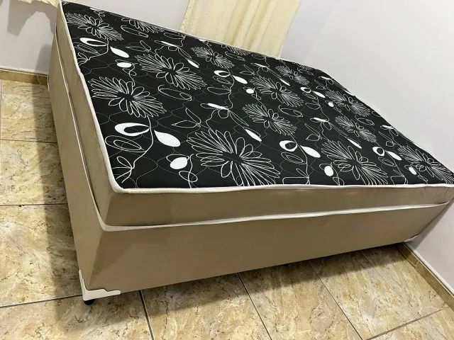 CAMA BOX CASAL COLCHAO CASAL 1.38X1.88 MOVEIS COM GARANTIA