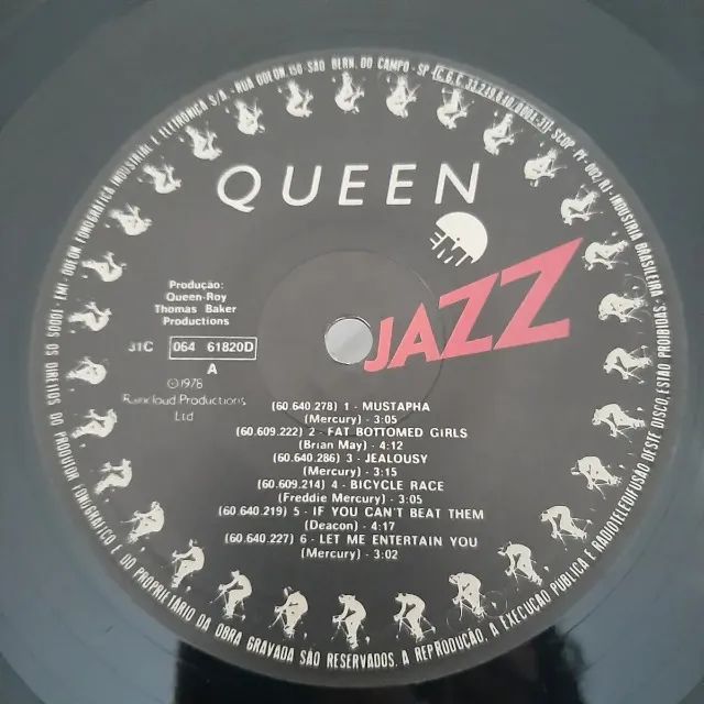 Lp Disco Vinil Queen Jazz 1978 Capa Simples Raro Original - Foto 3