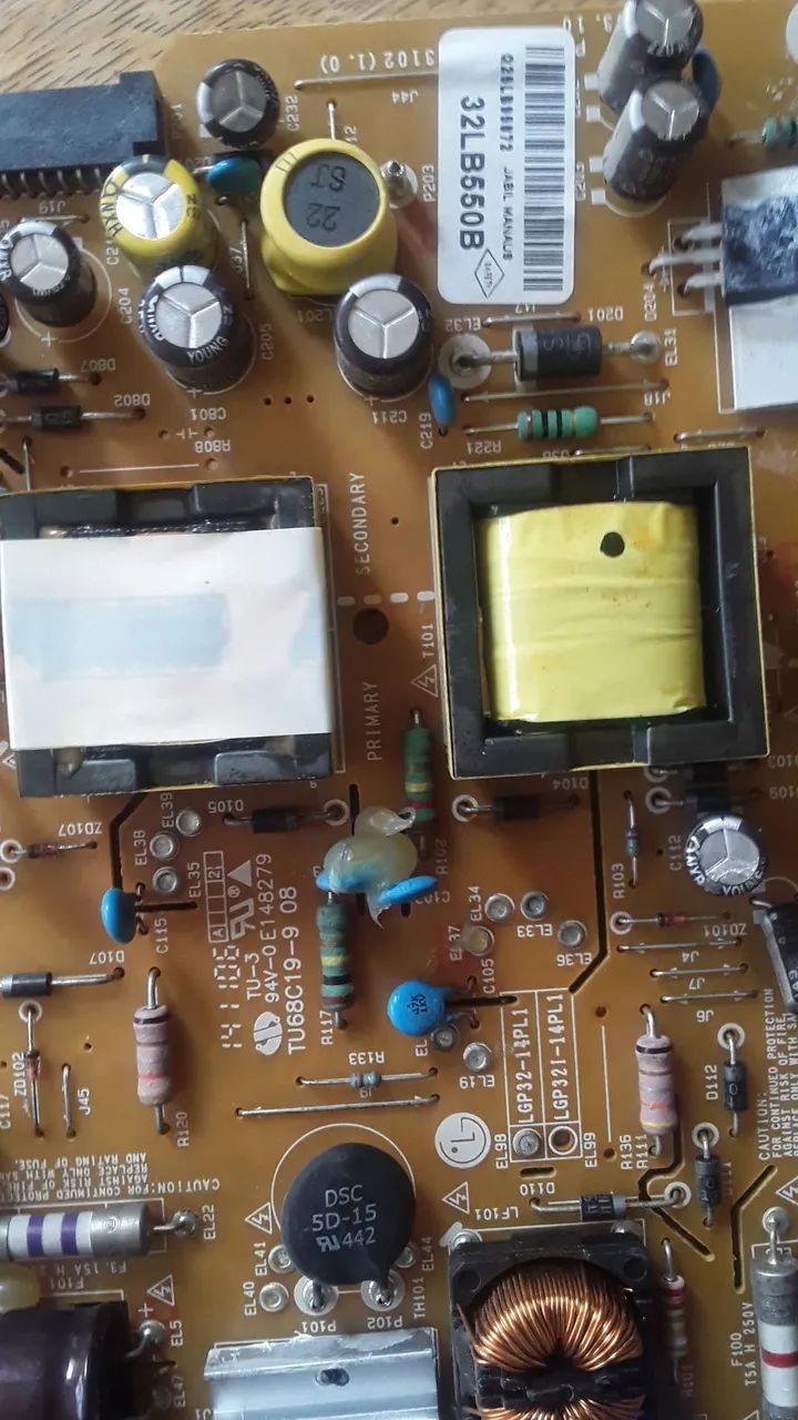 Placa Fonte TV LG 32LB550B - Peça de reposição