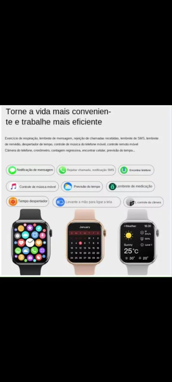 Smartwatch Watch X Mini com 7 pulseiras - Foto 2