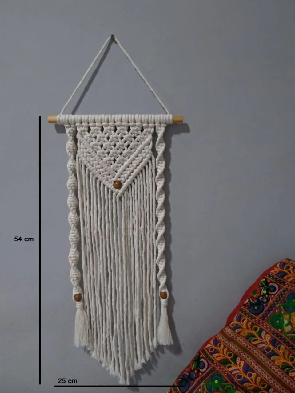 Macramê de Parede Artesanal - Decoração Boho Chic - Foto 2
