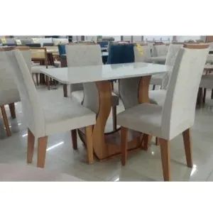 Mesa de Jantar Alpina 120x80cm com 4 Cadeiras