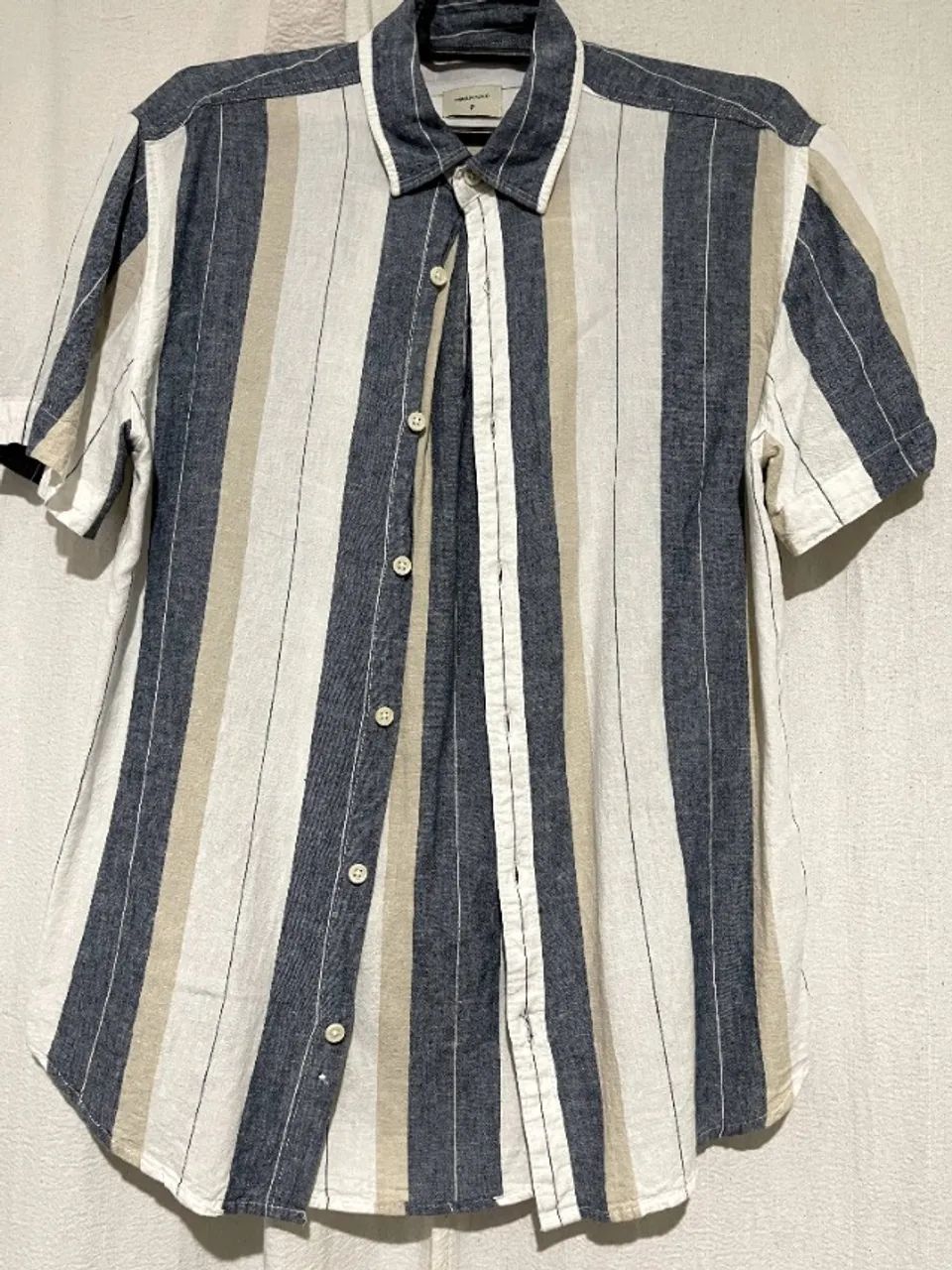 Camisa Listrada com Verde (Renner) - Linho P