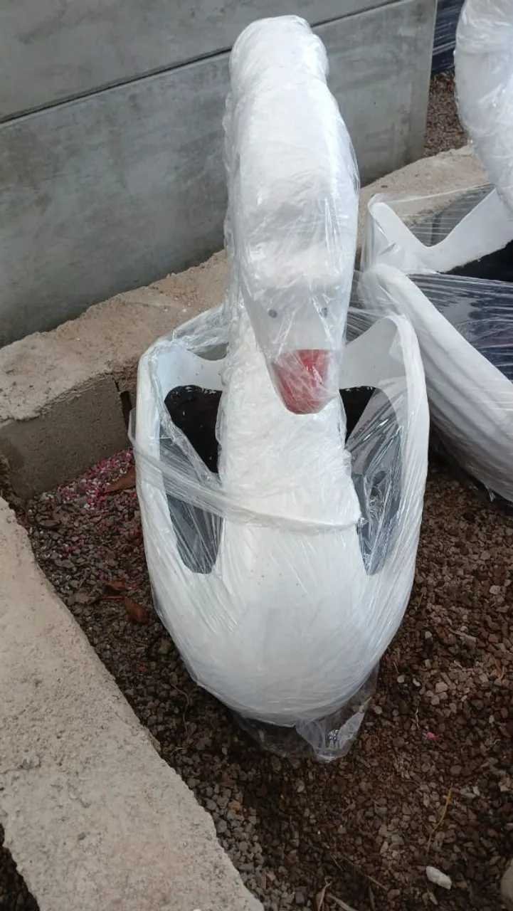 Vaso de cisne para jardim - Decoração