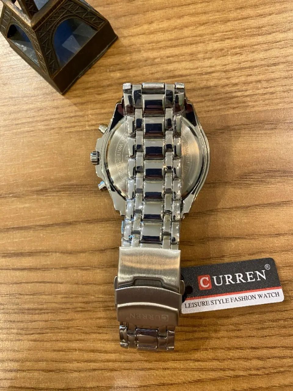 Relógio Curren 8023 Masculino Preto Aço Inox Fivela - Foto 3