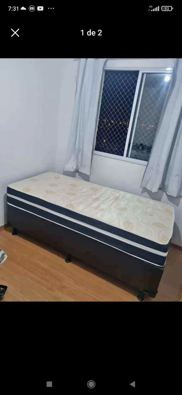 Cama Box Solteiro com Colchão