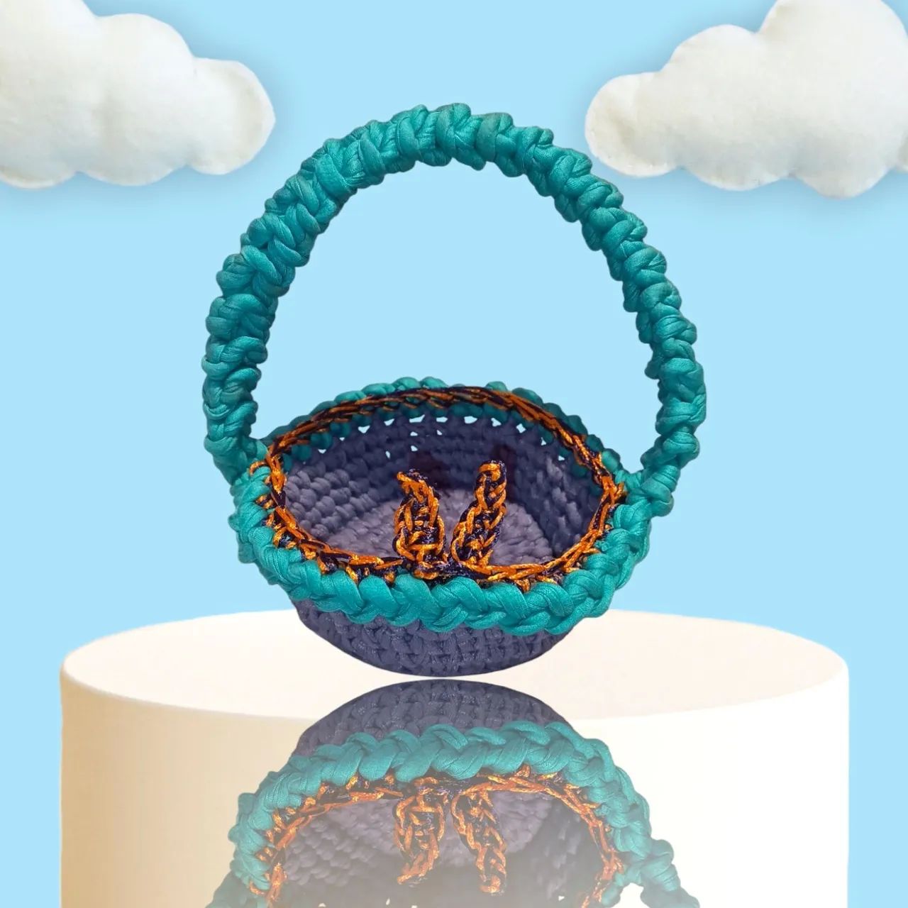 Cestas de Páscoa Crochê  - Foto 5