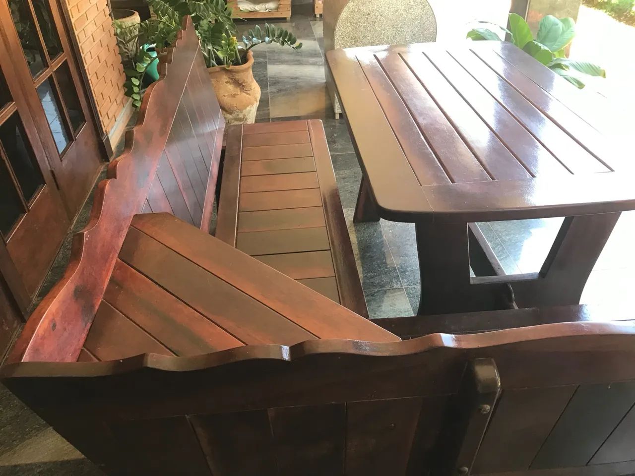Conjunto de Mesa e Banco Para  Ambiente Interior ou Espaço Gourmet - Foto 4