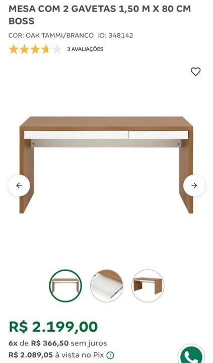 Mesa 1,50×80 da TokStok - Foto 6