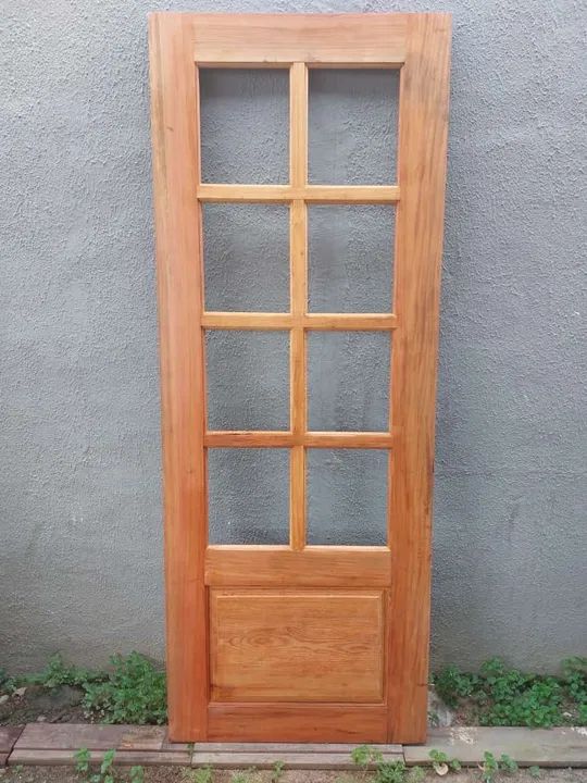 Porta de madeira com vidro 8 painéis - Foto 3
