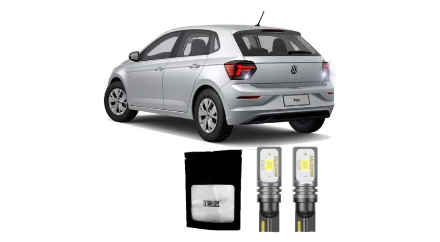 Par de Lâmpadas Ultra Led Modelo T15 ANTI-ERRO para Luz de Ré do Novo Polo Track