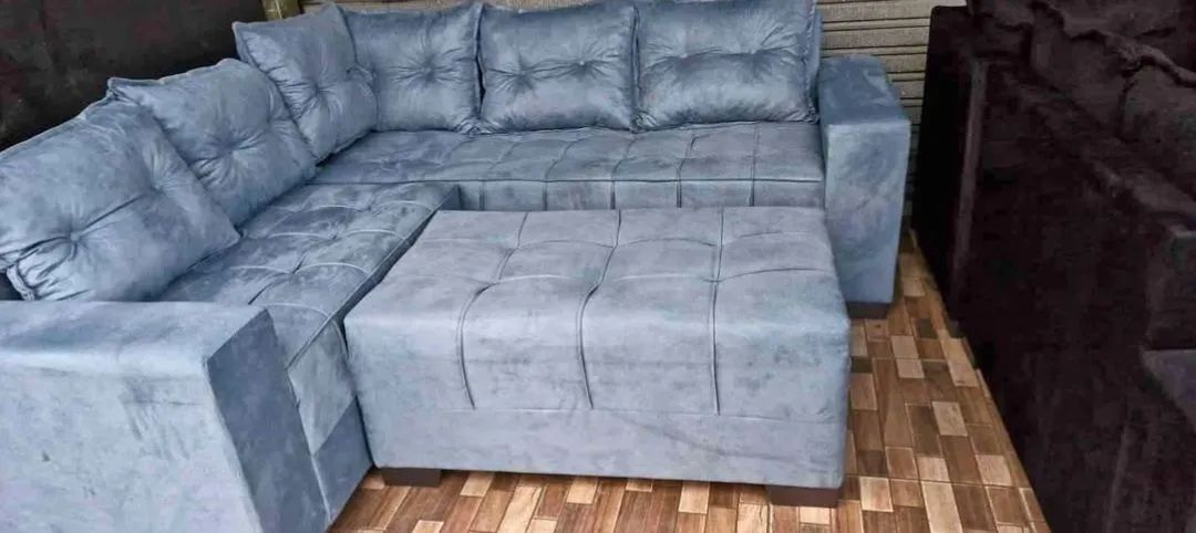 Sofá de canto, Super acolchoado 6 lugares com puff grande, acento todo detalhado  - Foto 2