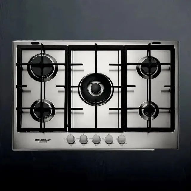 Cooktop 5 Bocas Brastemp Gourmand Bdk75d Inox 220v - Foto 3