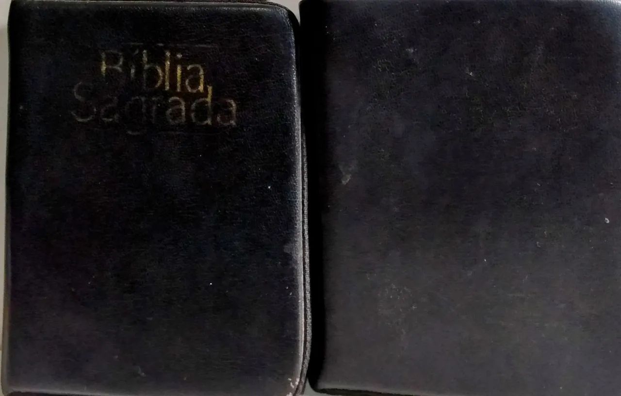 2 Bíblias Sagrada de Bolso Com Capa de Zíper Borda Vermelha Com Índice 