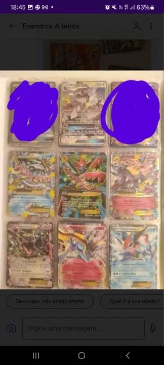 Cartas Pokémon ex,gx, V e allies
