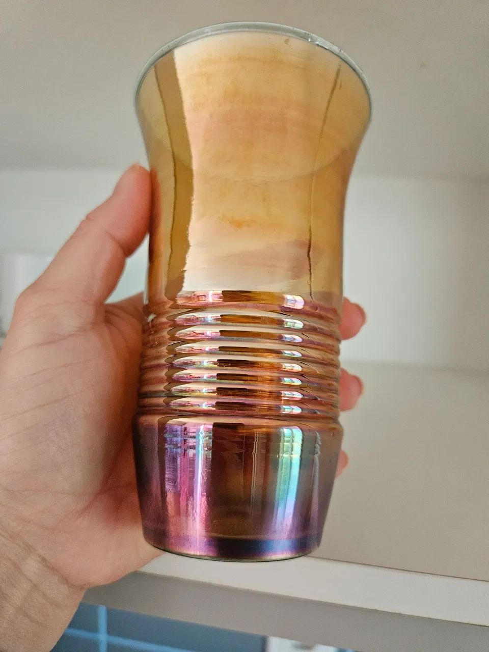 Copo vintage anos 60 - âmbar e furta-cor  - Foto 2