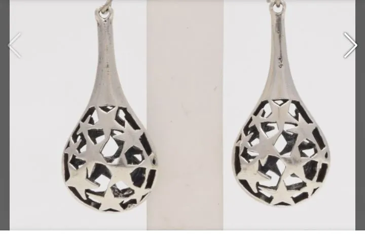 Brincos de prata 925 com design de estrelas