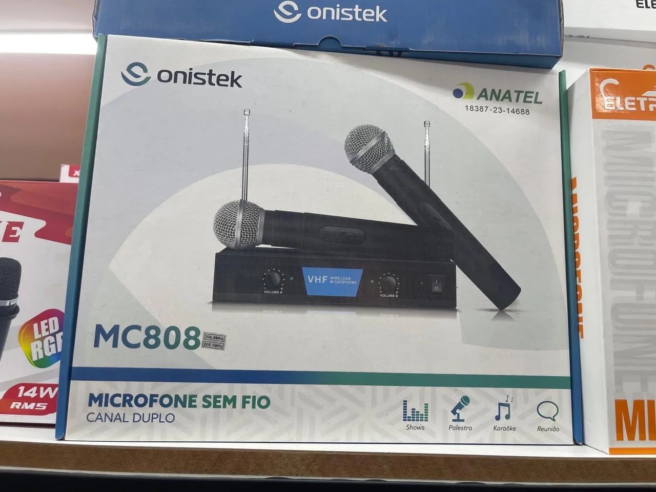 Microfone Sem Fio Onistek VHF - Ótima Qualidade! - Foto 5
