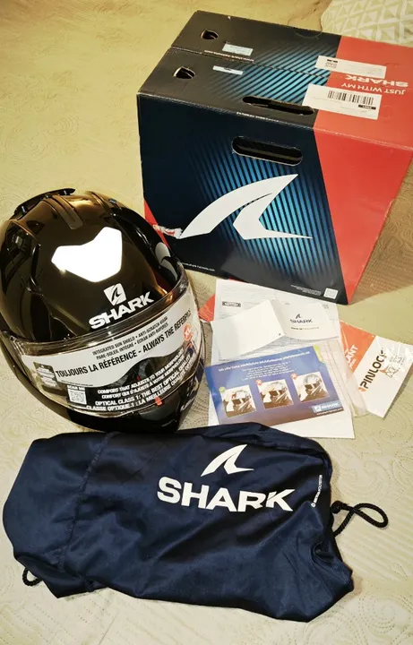 Capacete Shark Evo Es II Blank Blk Preto Brilho - ESTADO DE NOVO